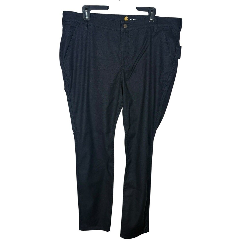 Carhartt Slim Fit Black Chino Carpenter Utility Pants Women’s Size 18 Irregular